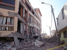 tremblement de terre au Prou, vue de Pisco