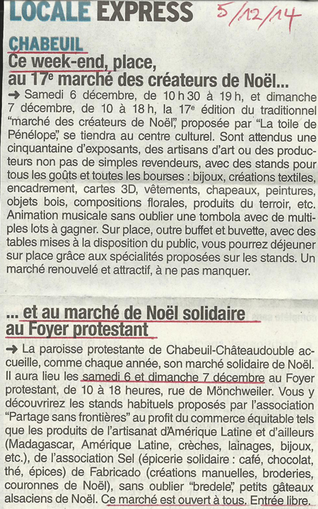 article de presse de la semaine amrique latine de Bourg les Valence 2012